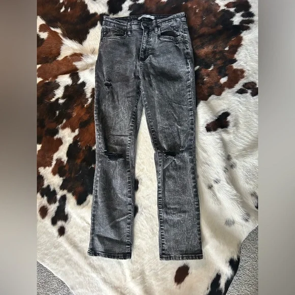 KanCan Black Acid Wash Skinny Jeans - Picture 1 of 2